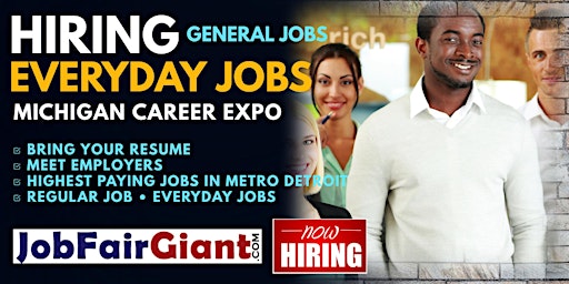 Primaire afbeelding van Detroit Everyday Jobs, General Jobs Career Expo 2024