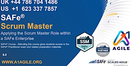 Scrum Master, SAFe 6 Certification, Remote Training, 1/2Ap