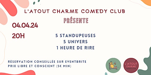 Imagen principal de Soirée stand-up - L'Atout Charme Comedy Club