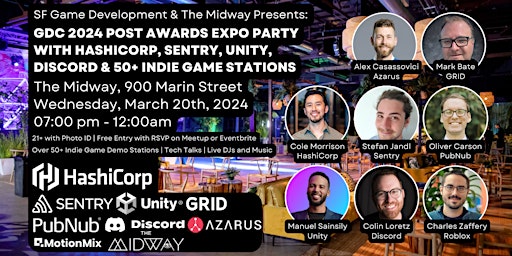 Hauptbild für GDC 2024 Post Awards Expo Party w/HashiCorp, Unity & 50+ Indie Game Demos