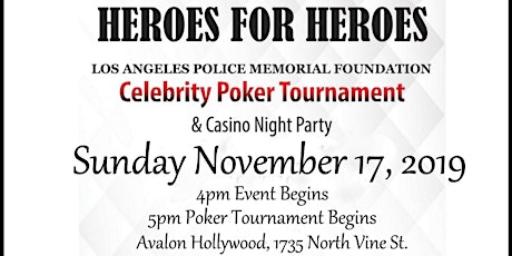 LAPMF HEROES for HEROES Celebrity Poker Tournament & Casino Night Party primary image