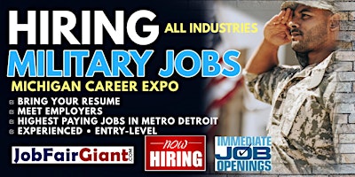 Primaire afbeelding van Detroit Military Branch Jobs Career Expo 2024