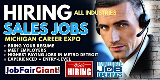 Primaire afbeelding van Detroit Sales and Business Development Jobs Career Expo 2024