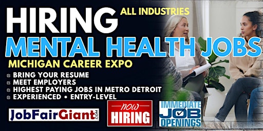 Primaire afbeelding van Detroit Mental Health and Social Work Jobs Career Expo 2024