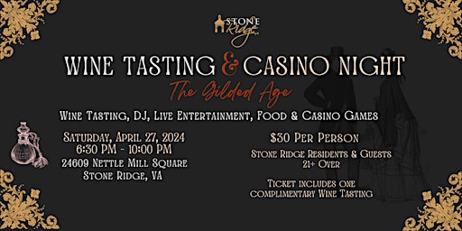 Hauptbild für Stone Ridge Annual Wine Tasting and Casino Night
