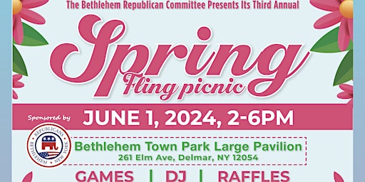 Primaire afbeelding van The Third Annual Spring Fling Picnic at the Elm Ave Park!!!