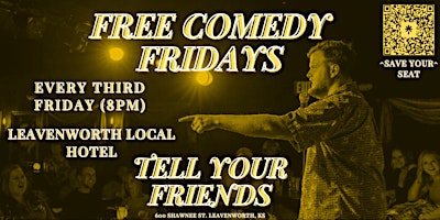 Imagem principal do evento Free Comedy Fridays (Downtown Leavenworth)