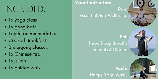 1night wellness break in Llandudno: Gong bath, Qigong, Yoga and Guided Walk primary image