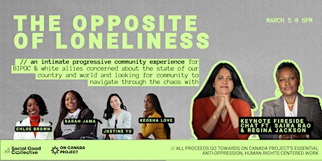 Imagen principal de The Opposite of Loneliness: Fireside Chat, Mixer & Community Builder