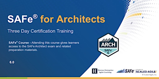 Image principale de VIRTUAL ! SAFe® for Architects  Certification Training