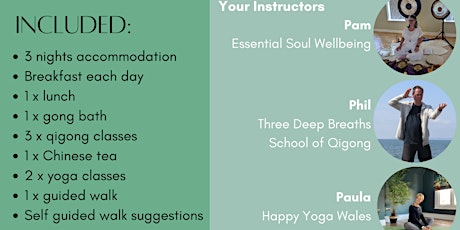 3 night wellness break in Llandudno: Gong bath, Qigong, Yoga + Guided Walk