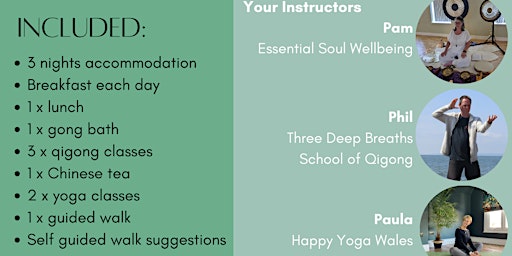 Primaire afbeelding van 3 night wellness break in Llandudno: Gong bath, Qigong, Yoga + Guided Walk