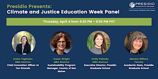 Hauptbild für Presidio Presents: Climate & Justice Education Week Panel