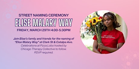 "Elise Malary Way" Street Naming Ceremony & Celebration