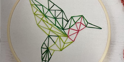 Primaire afbeelding van Geometric Hummingbird Embroidery Kit