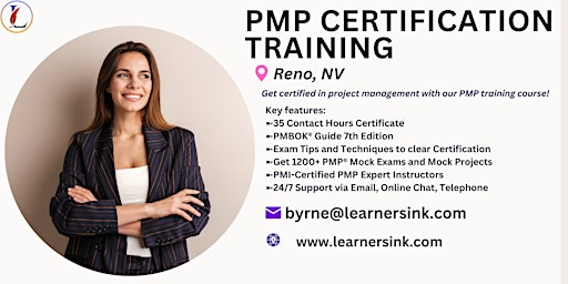 Primaire afbeelding van 4 Day PMP Classroom Training Course in Reno, NV