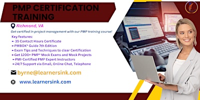4 Day PMP Classroom Training Course in Richmond, VA primary image