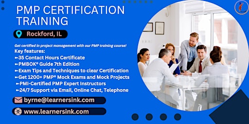 4 Day PMP Classroom Training Course in Rockford, IL primary image