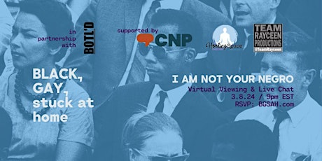 Primaire afbeelding van BLACK, GAY, stuck at home: I AM NOT YOUR NEGRO (Viewing + Live Chat)