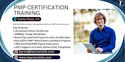 Hauptbild für 4 Day PMP Classroom Training Course in Santa Rosa, CA