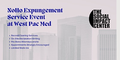 Imagem principal do evento Expungement Service Event at West Pac Med (NoHo)