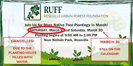 RUFF March 9th Event CANCELLED, March 30th is still on the calendar!