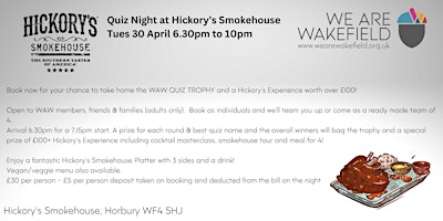 Image principale de WAW Quiz Night at Hickory's