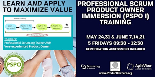 Hauptbild für Certified Immersion Training | Professional Scrum Product Owner (PSPO-I)