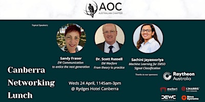 Primaire afbeelding van Canberra AOC Networking Lunch - EW, IW, EMS &Cyber Professionals (1145-3pm)