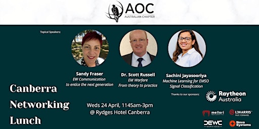 Primaire afbeelding van Canberra AOC Networking Lunch - EW, IW, EMS &Cyber Professionals (1130-2pm)