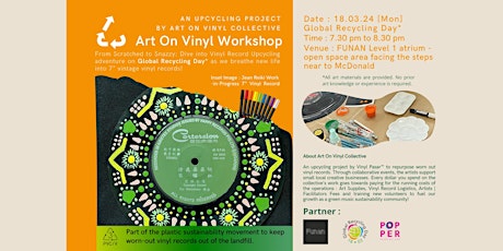 Art on Vinyl Workshop (Global Recycling Day Edition) primary image