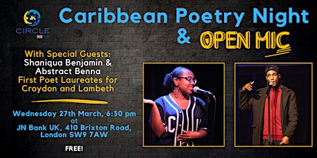 Primaire afbeelding van JN Circle UK Caribbean Poetry Night and Open Mic