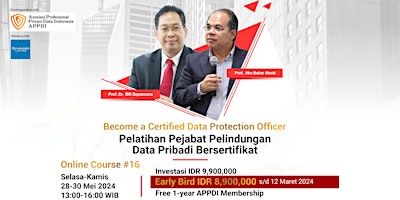 Immagine principale di Pelatihan Pejabat Pelindungan Data Pribadi Bersertifikat, DPO Course #16 