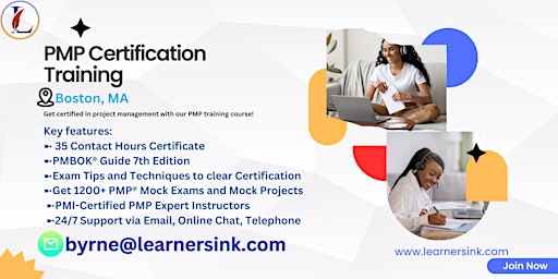 PMP Classroom Training Course In Boston, MA primary image