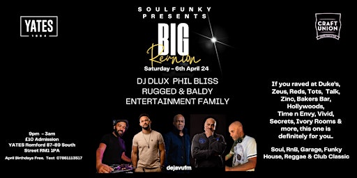 Primaire afbeelding van Soul Funky - The Big Reunion @ Yates Romford