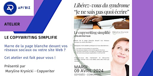 Imagem principal do evento ATELIER  PRATIQUE " Le Copywriting Simplifié "