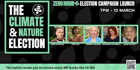 Primaire afbeelding van Climate and Nature Election - Zero Hour's Election Campaign Launch (online)