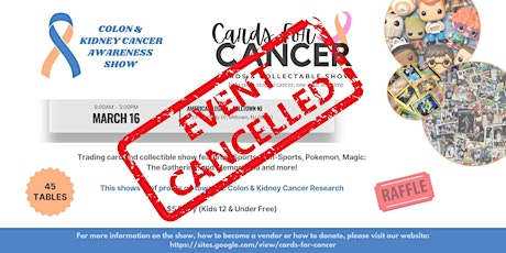 *CANCELLED* Cards For Cancer Cards & Collectable Show!