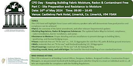 Imagen principal de Part C - Site Preparation and Resistance to Moisture - In Person Event