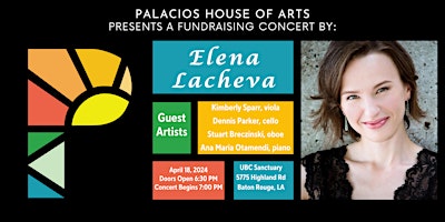 Imagem principal do evento Elena Lacheva Fundraising Concert for Palacios House of Arts
