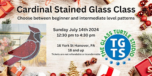 Imagem principal do evento Cardinal Class- Stained Glass Class-Christmas In July