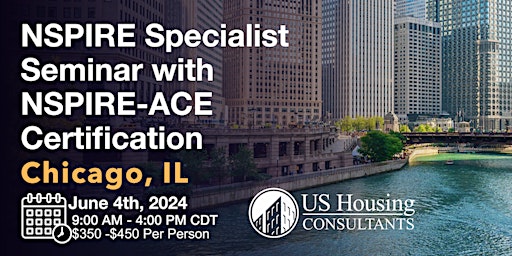 Immagine principale di NSPIRE Specialist Seminar w/ACE Certification - Chicago, IL - 6/4/2024 