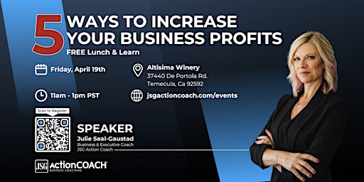 Primaire afbeelding van 5 Ways to Increase Your Profits - FREE LUNCH & LEARN