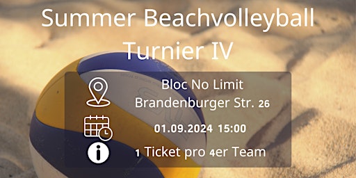 Imagem principal do evento Summer Beachvolleyball - Turnier IV