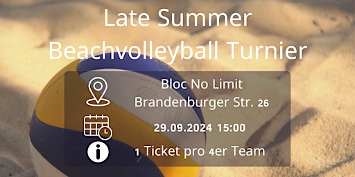 Late Summer Beachvolleyball - Turnier primary image