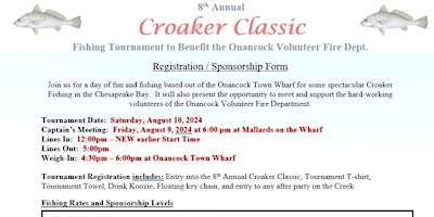 Imagem principal do evento 8th Annual Onancock Fire Department Croaker Classic