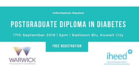 Pg Diploma Diabetes: University of Warwick - Informative Session - Kuwait Sep 2019 primary image