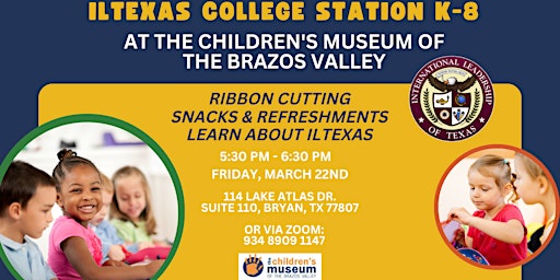 Imagem principal do evento ILTexas College Station K-8 at The Children's Museum of the Brazos Valley