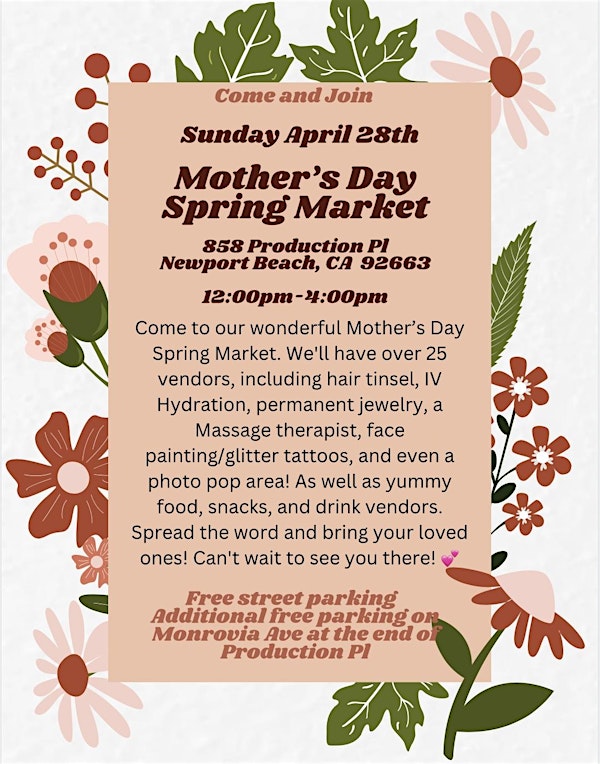 Mother’s Day Spring Market