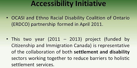 Creating Inclusive Spaces for Immigrants and Refugees Living with Visible and Invisible Disabilities  primary image